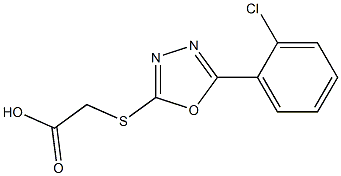 2-{[5-(2-chlorophenyl)-1,3,4-oxadiazol-2-yl]sulfanyl}acetic acid Struktur