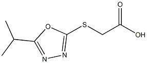 2-{[5-(propan-2-yl)-1,3,4-oxadiazol-2-yl]sulfanyl}acetic acid Struktur