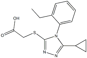 2-{[5-cyclopropyl-4-(2-ethylphenyl)-4H-1,2,4-triazol-3-yl]sulfanyl}acetic acid Struktur