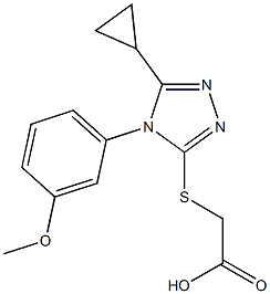 2-{[5-cyclopropyl-4-(3-methoxyphenyl)-4H-1,2,4-triazol-3-yl]sulfanyl}acetic acid Struktur