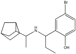 2-{1-[(1-{bicyclo[2.2.1]heptan-2-yl}ethyl)amino]propyl}-4-bromophenol Struktur