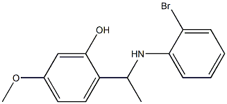 2-{1-[(2-bromophenyl)amino]ethyl}-5-methoxyphenol Struktur