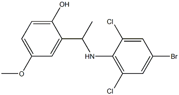 2-{1-[(4-bromo-2,6-dichlorophenyl)amino]ethyl}-4-methoxyphenol Struktur