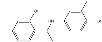 2-{1-[(4-bromo-3-methylphenyl)amino]ethyl}-5-methylphenol Struktur