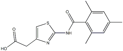 2-{2-[(2,4,6-trimethylbenzene)amido]-1,3-thiazol-4-yl}acetic acid Struktur