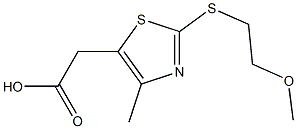 2-{2-[(2-methoxyethyl)sulfanyl]-4-methyl-1,3-thiazol-5-yl}acetic acid Struktur