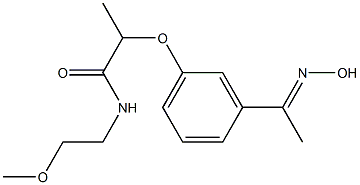 2-{3-[1-(hydroxyimino)ethyl]phenoxy}-N-(2-methoxyethyl)propanamide Struktur