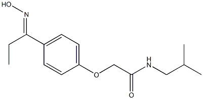 2-{4-[(1E)-N-hydroxypropanimidoyl]phenoxy}-N-isobutylacetamide Struktur