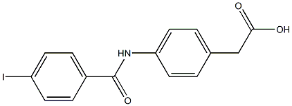 2-{4-[(4-iodobenzene)amido]phenyl}acetic acid Struktur