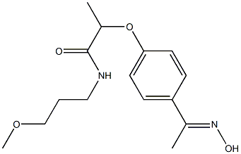 2-{4-[1-(hydroxyimino)ethyl]phenoxy}-N-(3-methoxypropyl)propanamide Struktur