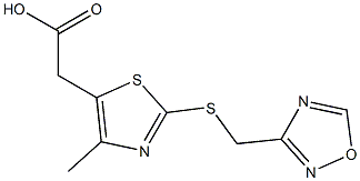 2-{4-methyl-2-[(1,2,4-oxadiazol-3-ylmethyl)sulfanyl]-1,3-thiazol-5-yl}acetic acid Struktur