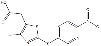 2-{4-methyl-2-[(6-nitropyridin-3-yl)sulfanyl]-1,3-thiazol-5-yl}acetic acid Struktur