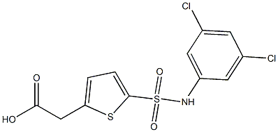 2-{5-[(3,5-dichlorophenyl)sulfamoyl]thiophen-2-yl}acetic acid Struktur