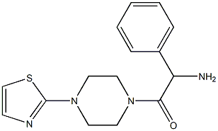 2-amino-2-phenyl-1-[4-(1,3-thiazol-2-yl)piperazin-1-yl]ethan-1-one Struktur