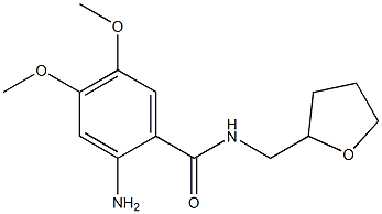 2-amino-4,5-dimethoxy-N-(tetrahydrofuran-2-ylmethyl)benzamide Struktur