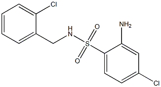 2-amino-4-chloro-N-[(2-chlorophenyl)methyl]benzene-1-sulfonamide Struktur