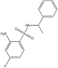 2-amino-4-fluoro-N-(1-phenylethyl)benzene-1-sulfonamide Struktur