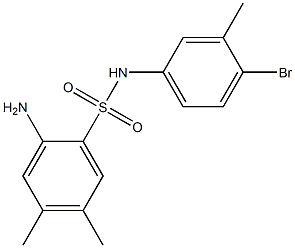 2-amino-N-(4-bromo-3-methylphenyl)-4,5-dimethylbenzene-1-sulfonamide Struktur