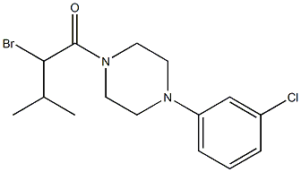 2-bromo-1-[4-(3-chlorophenyl)piperazin-1-yl]-3-methylbutan-1-one Struktur