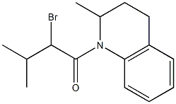 2-bromo-3-methyl-1-(2-methyl-1,2,3,4-tetrahydroquinolin-1-yl)butan-1-one Struktur