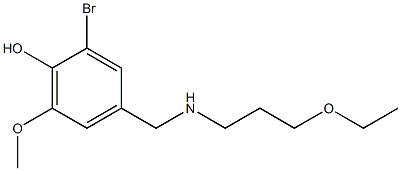 2-bromo-4-{[(3-ethoxypropyl)amino]methyl}-6-methoxyphenol Struktur