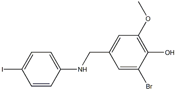 2-bromo-4-{[(4-iodophenyl)amino]methyl}-6-methoxyphenol Struktur