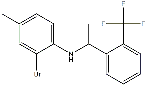 2-bromo-4-methyl-N-{1-[2-(trifluoromethyl)phenyl]ethyl}aniline Struktur