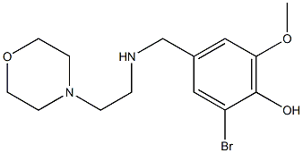 2-bromo-6-methoxy-4-({[2-(morpholin-4-yl)ethyl]amino}methyl)phenol Struktur