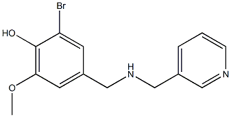 2-bromo-6-methoxy-4-{[(pyridin-3-ylmethyl)amino]methyl}phenol Struktur