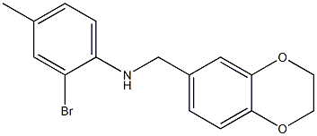 2-bromo-N-(2,3-dihydro-1,4-benzodioxin-6-ylmethyl)-4-methylaniline Struktur