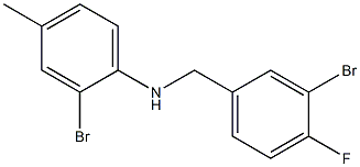 2-bromo-N-[(3-bromo-4-fluorophenyl)methyl]-4-methylaniline Struktur