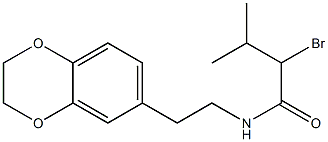 2-bromo-N-[2-(2,3-dihydro-1,4-benzodioxin-6-yl)ethyl]-3-methylbutanamide Struktur