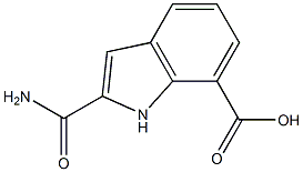 2-carbamoyl-1H-indole-7-carboxylic acid Struktur