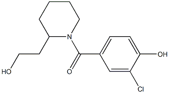 2-chloro-4-{[2-(2-hydroxyethyl)piperidin-1-yl]carbonyl}phenol Struktur