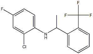 2-chloro-4-fluoro-N-{1-[2-(trifluoromethyl)phenyl]ethyl}aniline Struktur