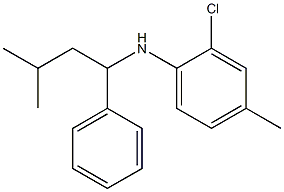 2-chloro-4-methyl-N-(3-methyl-1-phenylbutyl)aniline Struktur