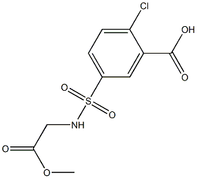 2-chloro-5-[(2-methoxy-2-oxoethyl)sulfamoyl]benzoic acid Struktur