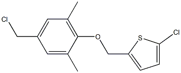 2-chloro-5-[4-(chloromethyl)-2,6-dimethylphenoxymethyl]thiophene Struktur