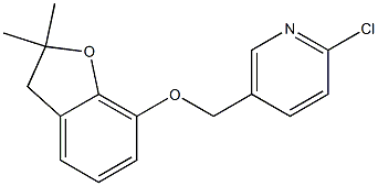 2-chloro-5-{[(2,2-dimethyl-2,3-dihydro-1-benzofuran-7-yl)oxy]methyl}pyridine Struktur