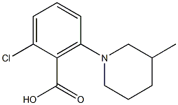 2-chloro-6-(3-methylpiperidin-1-yl)benzoic acid Struktur