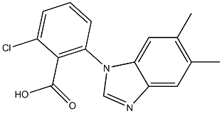 2-chloro-6-(5,6-dimethyl-1H-1,3-benzodiazol-1-yl)benzoic acid Struktur