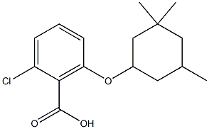 2-chloro-6-[(3,3,5-trimethylcyclohexyl)oxy]benzoic acid Struktur