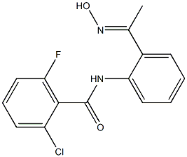 2-chloro-6-fluoro-N-{2-[1-(hydroxyimino)ethyl]phenyl}benzamide Struktur