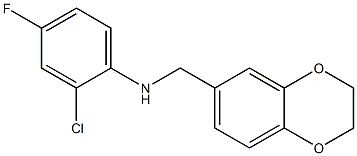 2-chloro-N-(2,3-dihydro-1,4-benzodioxin-6-ylmethyl)-4-fluoroaniline Struktur