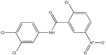 2-chloro-N-(3,4-dichlorophenyl)-5-nitrobenzamide Struktur