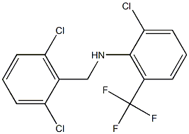 2-chloro-N-[(2,6-dichlorophenyl)methyl]-6-(trifluoromethyl)aniline Struktur