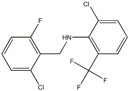 2-chloro-N-[(2-chloro-6-fluorophenyl)methyl]-6-(trifluoromethyl)aniline Struktur