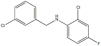 2-chloro-N-[(3-chlorophenyl)methyl]-4-fluoroaniline Struktur