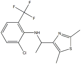 2-chloro-N-[1-(2,5-dimethyl-1,3-thiazol-4-yl)ethyl]-6-(trifluoromethyl)aniline Struktur