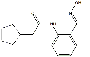 2-cyclopentyl-N-{2-[(1E)-N-hydroxyethanimidoyl]phenyl}acetamide Struktur